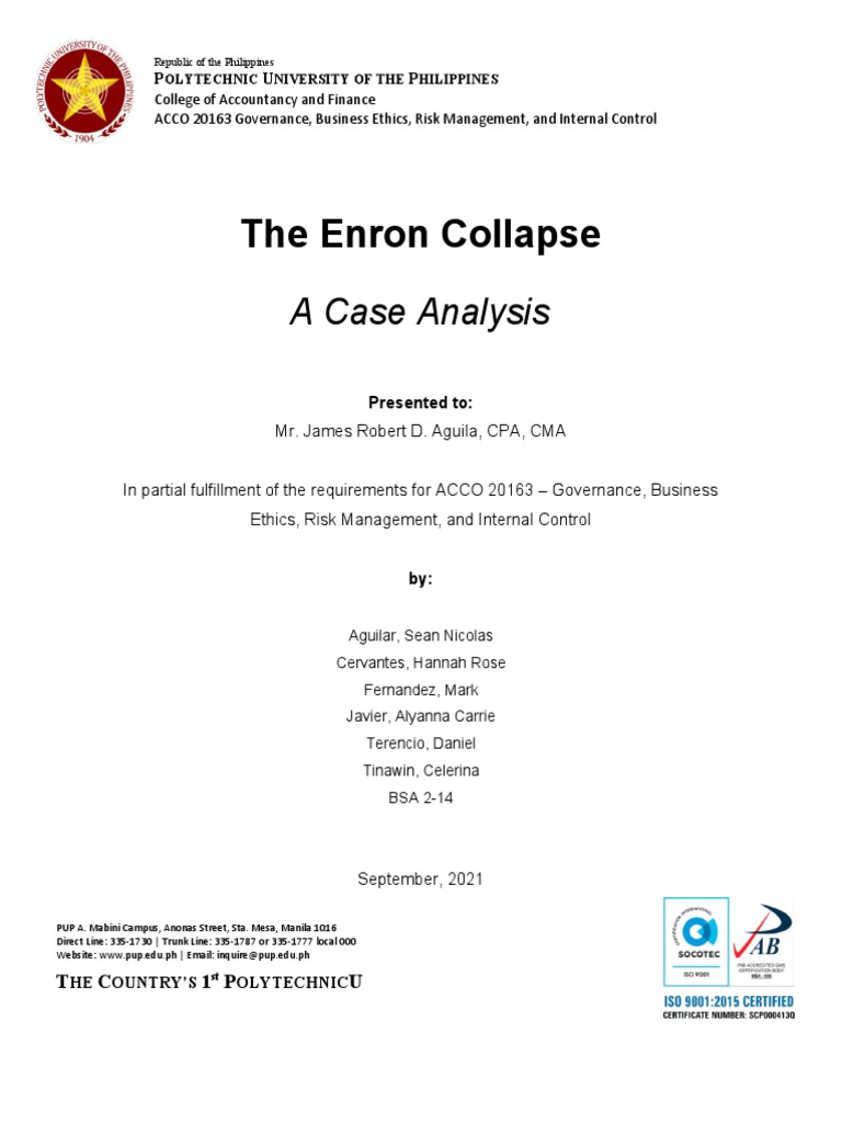 Enron Case Analysis - Script | PDF | U.S. Securities And Exchange ...