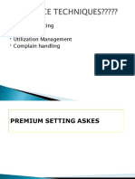 Premium Setting Cost Control Utilization Management Complain Handling