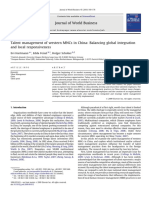 Talent Management of Western MNCs in China Balancing Global Integration and Local Responsiveness