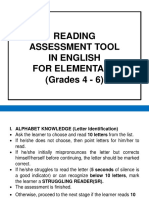 Reading Assessment Tool in English For Elementary (Grades 4 - 6)