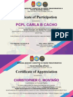 Certificate of Participation: PCPL Carla B Cacho