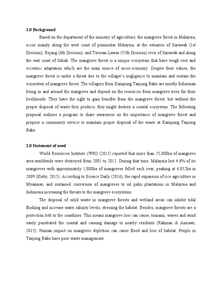 Proposal Writing EPC PDF Mangrove Habitat Destruction