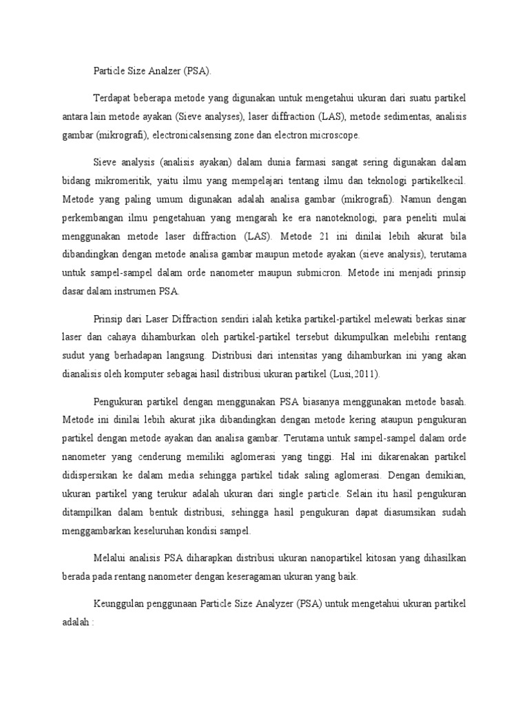 Particle Size Analzer PDF