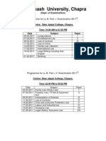 Exam Time Table - Jai Prakash University Chapra 2