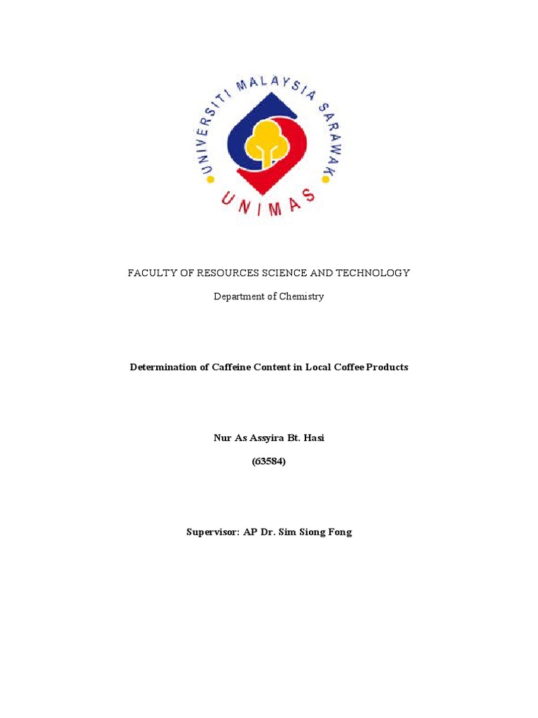 Determination of Caffeine Content in Local Coffee Products | PDF ...