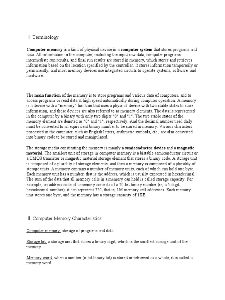 The Assignment | PDF | Computer Data Storage | Computer Memory