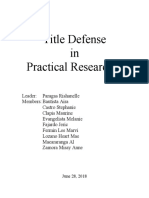 Title Defense in Practical Research 2