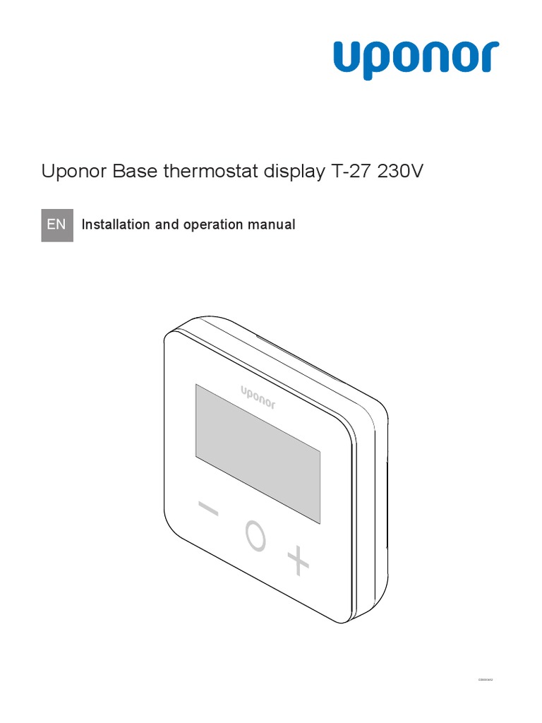 Uponor Base Thermostat Display T-27 230V: Installation and Operation Manual | PDF Waste Management