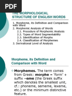 The Morphological Structure of English Words