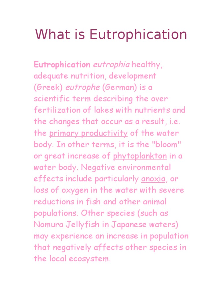 What Is Eutrophication PDF Eutrophication Soil
