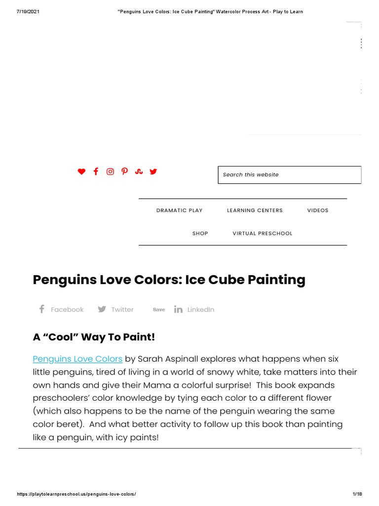 Penguins Love Colors Ice Cube Painting Watercolor Process Art