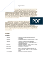 Light Pollution: Vocabulary Paragraph 1