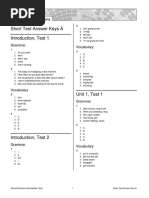 Toaz - Info Oxford Solutions Intermediate Short Test Answer Key A 1 PR