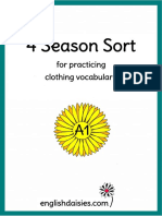 4 Season Sort: For Practicing Clothing Vocabulary