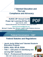 Gifted and Talented Education and The Law Compliance and Advocacy