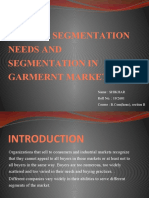 Market Segmentation Needs and Segmentation in Garmernt Markets