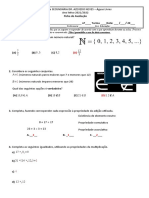 Avaliação Matemática Secundária