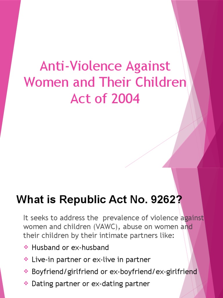 Anti Violence Against Women and Their Children Act RA 9262 | PDF ...