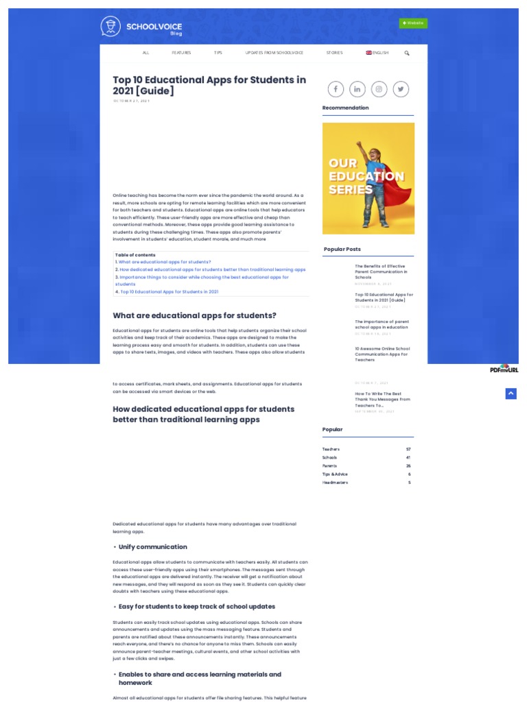 Top 10 Educational Apps For Students In 2021 Guide Pdf Mobile App