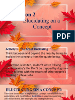 Lesson 2: Elucidating On A Concept