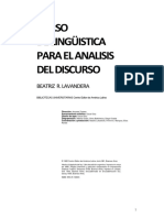 270346253 Beatriz Lavandera Curso de Linguistica Para El Analisis Del Discurso