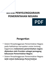 Sistem Penyelenggaraan Pemerintahan Negara