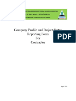 Profile and Project Status Reporting Form - Contractor