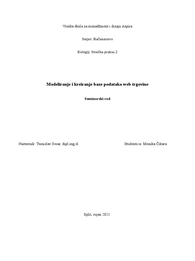 Baze Podataka PDF | PDF