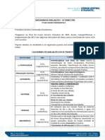 Calendário de Avaliações - 3º Ano EF - 29.10.2021