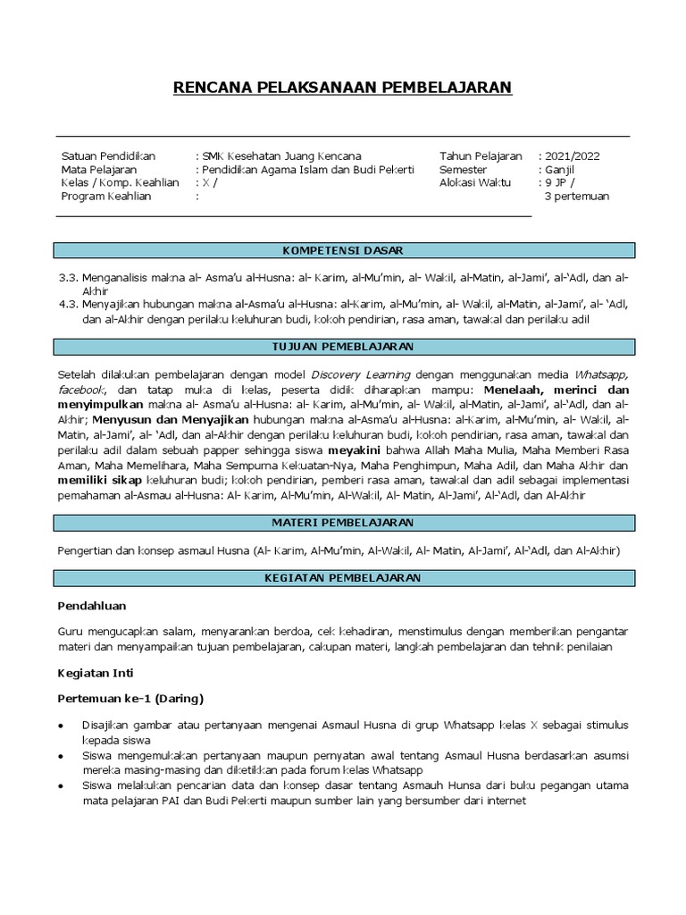 Contoh RPP | PDF