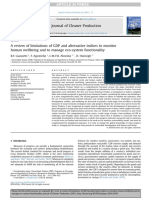 A Review of Limitations of GDP and Alternative Indices To Monitor Human Wellbeing and To Manage Eco-System Functionality