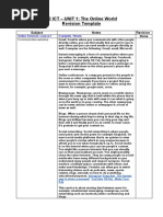 L2 ICT - UNIT 1: The Online World Revision Template: Subject Notes Revision Done