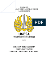 Makalah Penerapan Open Loop Dan Close Loop System Oleh - Jurusan Teknik Mesin Fakultas Teknik Universitas Negeri Surabaya