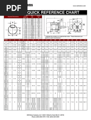 NEMA Motor Size Reference Chart | PDF | Mechanical Engineering |  Manufactured Goods