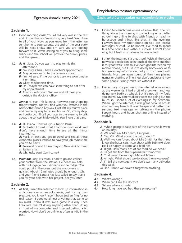 E8 2021 Zestaw Klucz | PDF