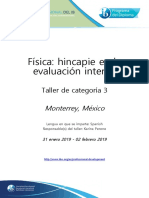 Física, Hincapie en La Evaluación Interna - CUADERNILLO - MONTERREY 2019