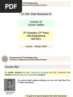 CE-330: Fluid Mechanics-II Lecture 1b Course Outline: University of Engineering and Technology Peshawar