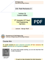CE-330: Fluid Mechanics-II Lecture 1b Course Outline: University of Engineering and Technology Peshawar