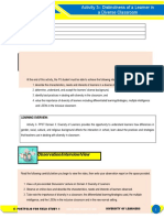 Intended Learning Outcomes: Activity 3 - Distinctness of A Learner in A Diverse Classroom