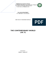 The Contemporary World (GE 3) : A.Y. 2020-2021, First Semester