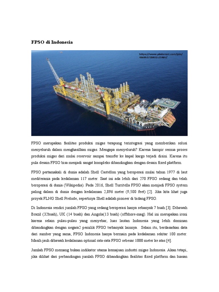 Potensi FPSO di Industri Migas Indonesia | PDF | Teknologi & Rekayasa