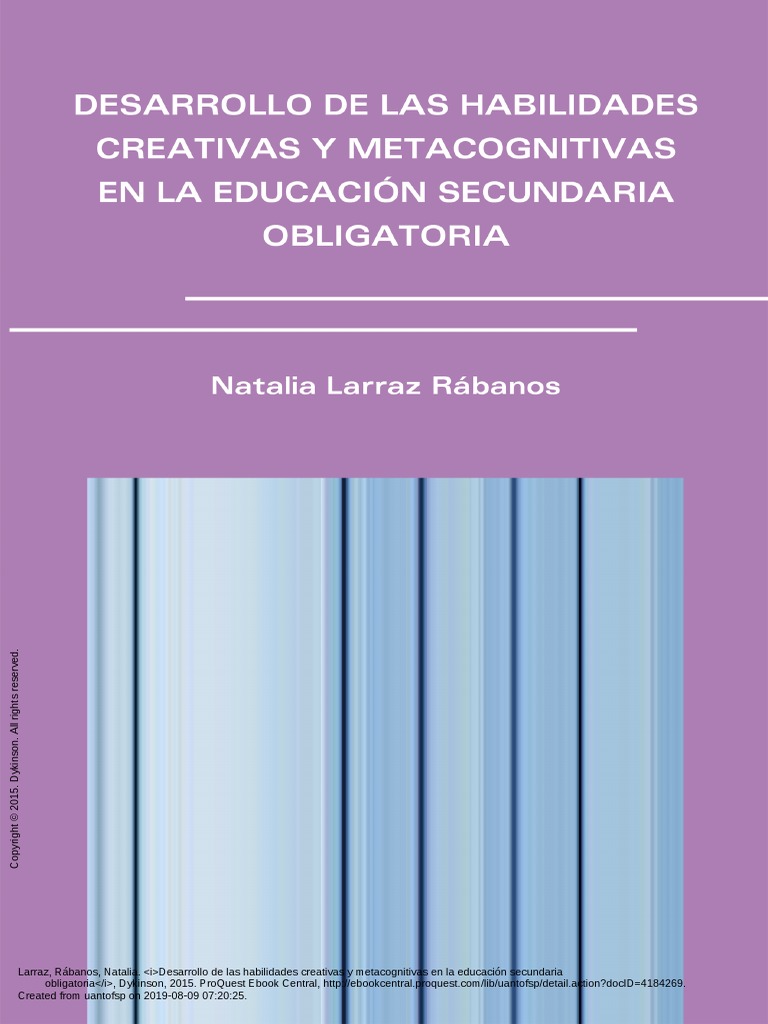 Desarrollo de Las Habilidades Creativas y Metacognitivas en La ...