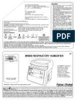 Mr850 Respiratory Humidifier: Specifications Warning