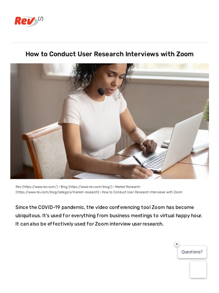 How To Conduct User Research Interviews With Zoom - Rev | PDF ...