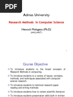 Admas University: Research Methods in Computer Science