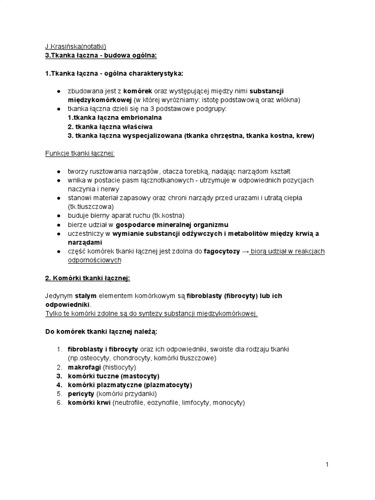 Tkanka czna Budowa Og lna PDF