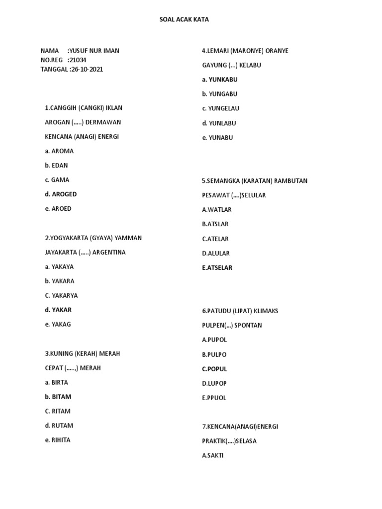 Acak Kata | PDF