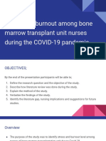 Stress and Burnout Among Bone Marrow Transplant Unit Nurses During The COVID-19 Pandemic
