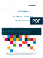 C&W Bahamas MTE Service Customization: Operator's Questionnaire