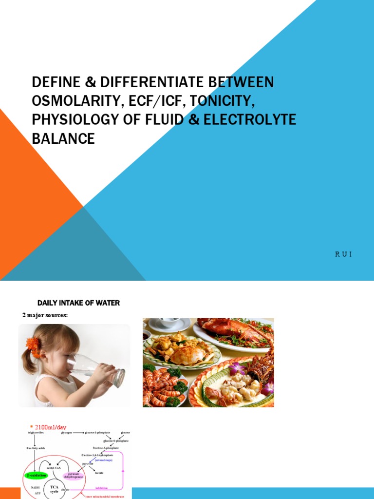 Define & Differentiate Between Osmolarity ECF PDF Angiotensin Osmosis
